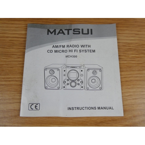 837 - A Matsui radio/cd player and speakers.