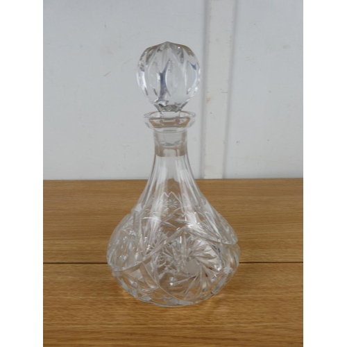 870 - A ships glass decanter and stopper.