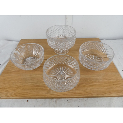 873 - Two Tyrone crystal fruit bowl and two others.