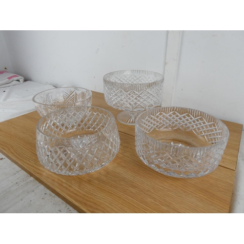 873 - Two Tyrone crystal fruit bowl and two others.