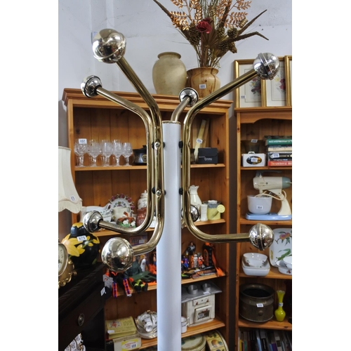 925 - A vintage metal and brass effect hat and coatstand.