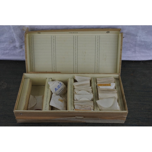 987 - A box of vintage watch glass covers.