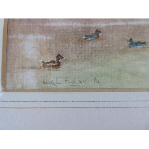 1008 - A framed watercolour signed Noel Finlay, measuring 22cm x 31cm.