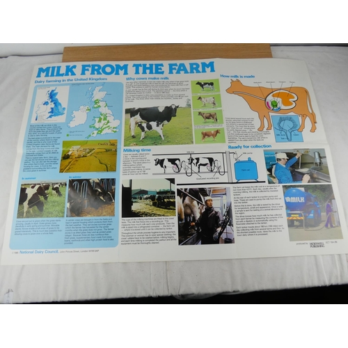 1022 - A lot of four large vintage 'Milk from Earliest Times' posters.