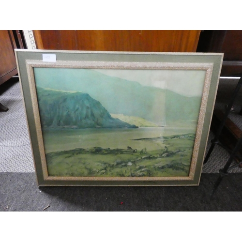 1037 - A vintage framed print by J H Craig, measuring 38cm x 52cm in size.