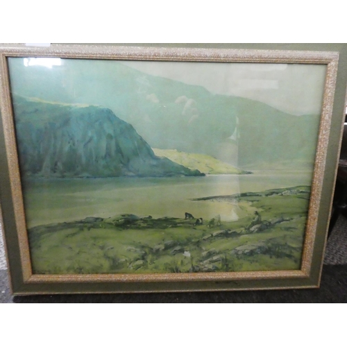 1037 - A vintage framed print by J H Craig, measuring 38cm x 52cm in size.