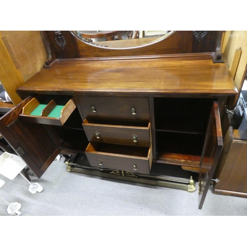 1057 - A stunning antique mahogany mirror backed sideboard, measuring 157cm x 152cm x 55cm approximately.