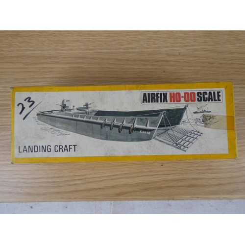 1074 - Three vintage Airfix 'Landing Craft' boxes and contents.