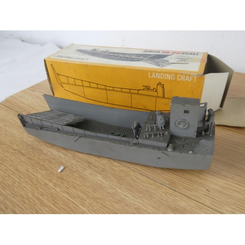 1074 - Three vintage Airfix 'Landing Craft' boxes and contents.