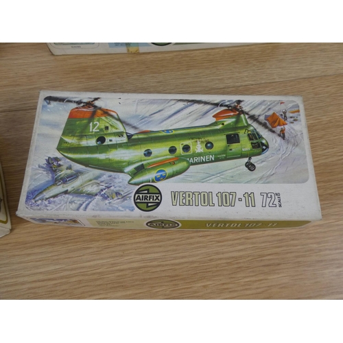 1075 - Four vintage Airfix boxes, a vintage Airfix German Reconnaissance Set box, a vintage Airfix SA 330 P... 