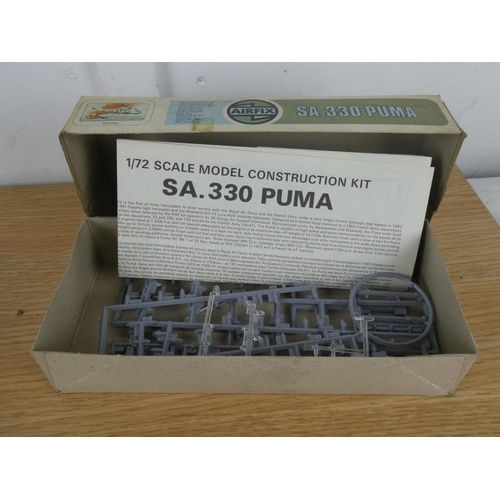 1075 - Four vintage Airfix boxes, a vintage Airfix German Reconnaissance Set box, a vintage Airfix SA 330 P... 