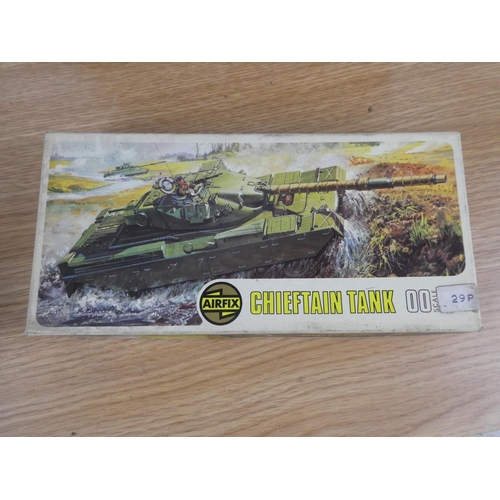 1076 - A vintage Airfix Chieftain Tank box and a Matchbox M16 Half Track box and three others.