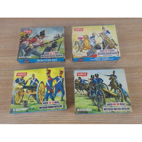 1079 - Four vintage boxed Airfix military soldiers to include Waterloo French Cavalry, Waterloo British Inf... 