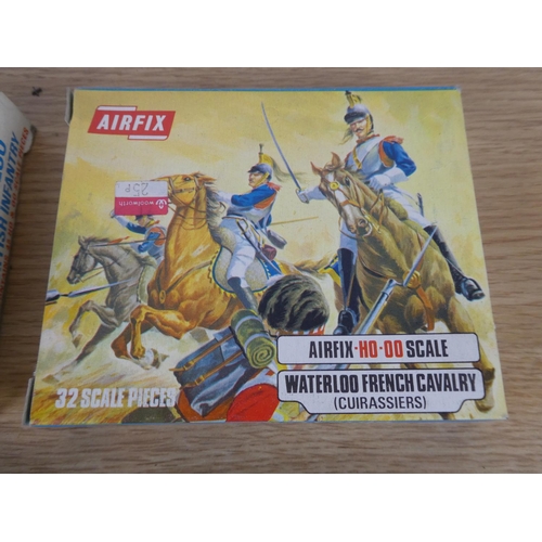 1079 - Four vintage boxed Airfix military soldiers to include Waterloo French Cavalry, Waterloo British Inf... 