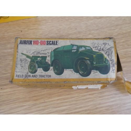 1081 - A vintage Airfix 6x6 truck box and a vintage D.U.K.W. box, another and some with contents.