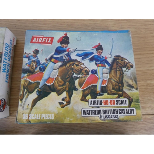 1082 - Four vintage boxed Airfix military soldiers to include Waterloo Highland Infantry, Waterloo British ... 