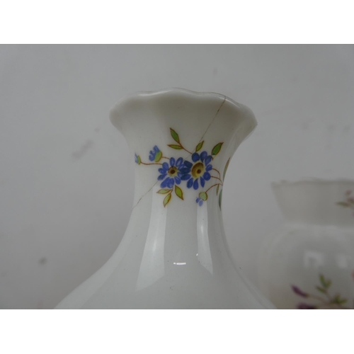 1101 - A pair of Aynsley 'Howard Spray' vases, a Royal Crown Derby small milk jug, and more.