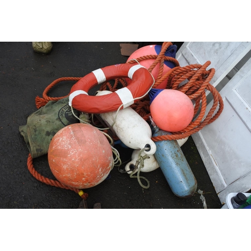 1137 - A large lot of fishing buoys, rope and more.