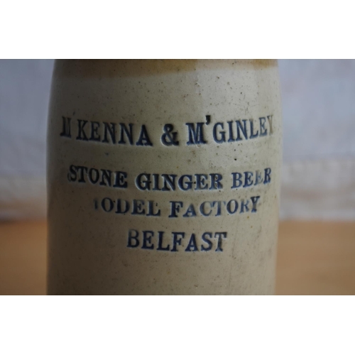 102 - An antique McKenna & McGinley Model Factory - Belfast stoneware beer bottle.