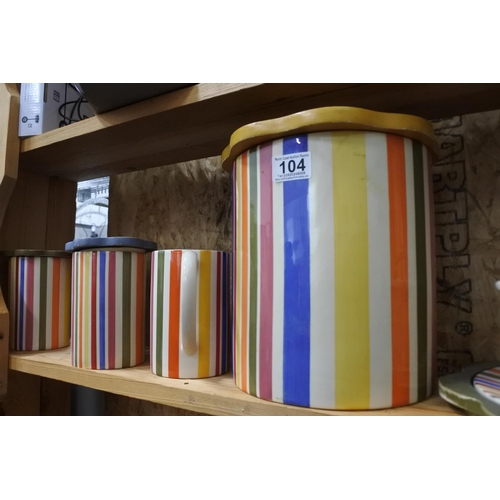 104 - A large set of stripped ceramic kitchen ware.