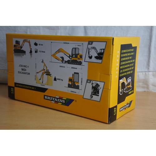 140 - A boxed Britains JCB MIDI Excavator 86C-1 scale 1:32.