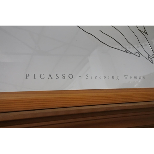 168 - A large framed print 'Picasso - Sleeping Woman'. Measuring H-69 W-99cm