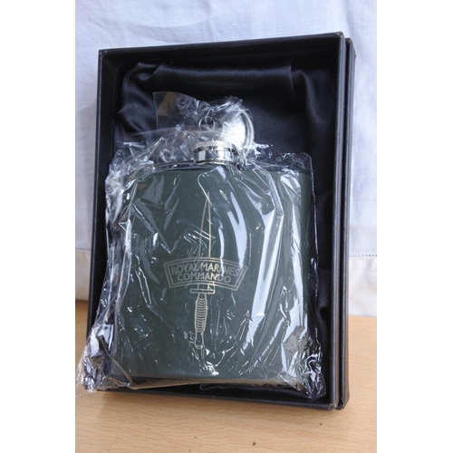 30 - A boxed as new Royal Marine's hipflask.