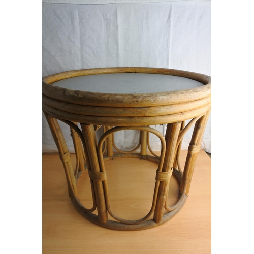 71 - A vintage bamboo table/stool.