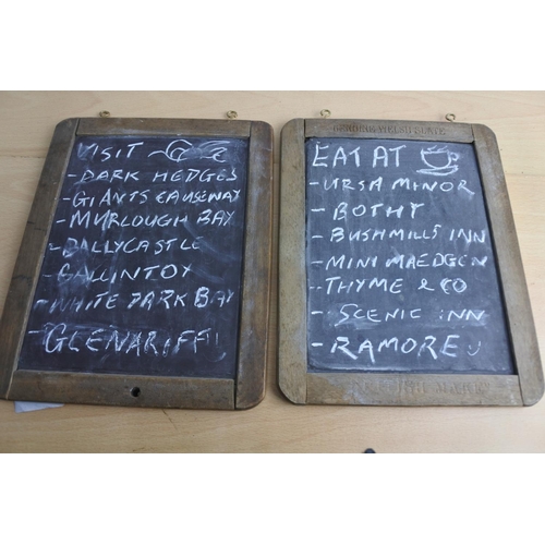 80 - A pair of Welsh slate school boards measuring 10