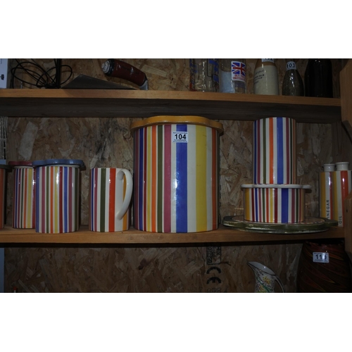 104 - A large set of stripped ceramic kitchen ware.