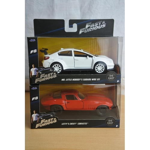 126 - Two boxed Jada 'Fast & Furious' die cast cars - Mr Little Nobody's Subaru WRX ST1 and Letty's Chevy ... 