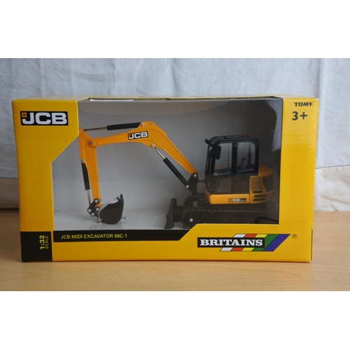 140 - A boxed Britains JCB MIDI Excavator 86C-1 scale 1:32.