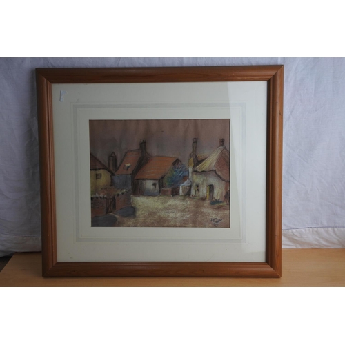 160 - A framed pastel drawing by Karen Greeves.