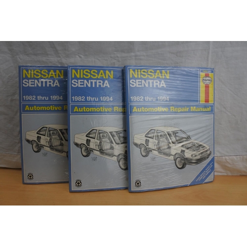 178 - A lot of three vintage Haynes Nissan Sentra car manuals.