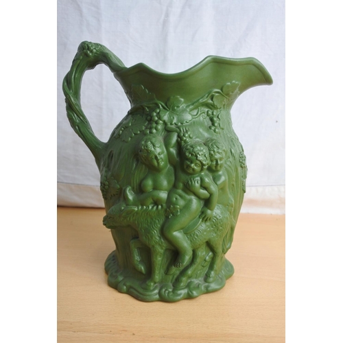 192 - An antique pottery jug 'No 19' stamped on base.