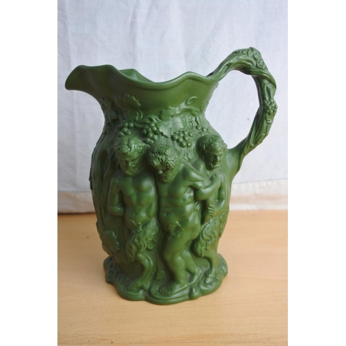 192 - An antique pottery jug 'No 19' stamped on base.