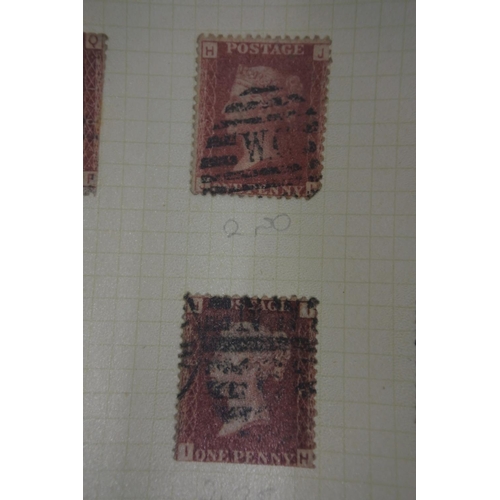 200 - A collection of various Victorian Penny Red stamps.