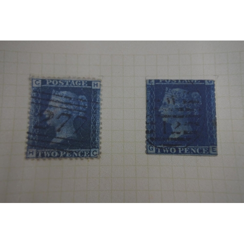 201 - A collection of various Victorian Penny blue stamps.