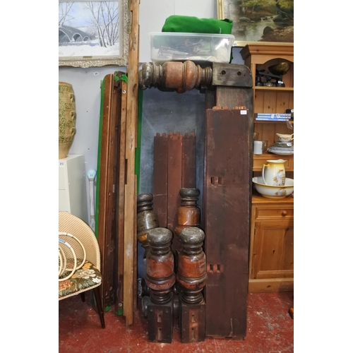 204 - An antique snooker table with slate top for restoration.