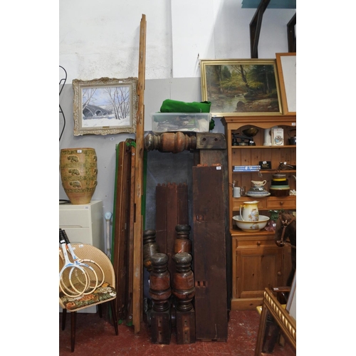 204 - An antique snooker table with slate top for restoration.