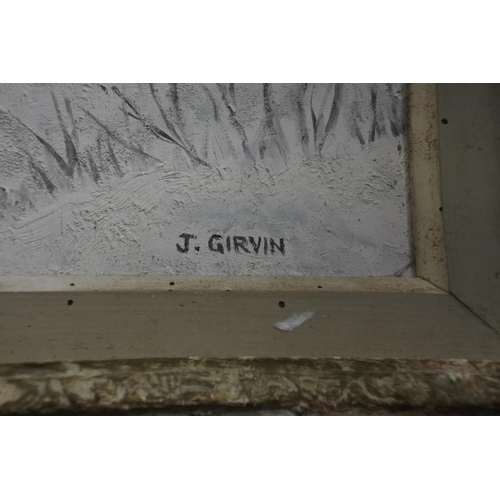 206 - A framed painting, 'Old Mill Bridge, Toronto', by J R Girvin. Measuring H-44cm W-54cm