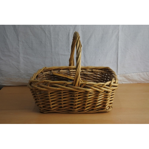 218 - A wicker basket & assortment of various tools.