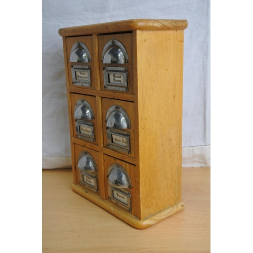 241 - A small set of pine storage drawers for herbs and spices..