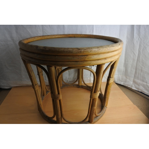 71 - A vintage bamboo table/stool.