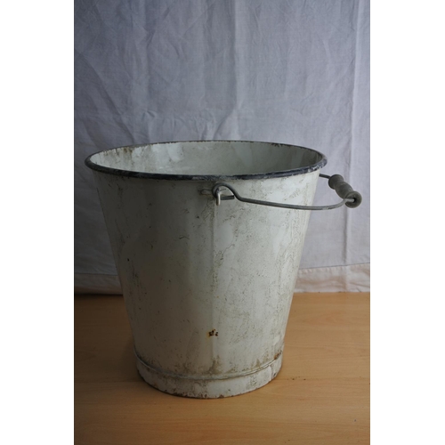 97 - A vintage enamel water bucket.