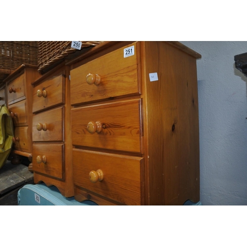 251 - A pair of pine bedside cabinets.