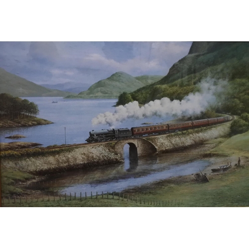 262 - A large framed picture of an LMS steam train, by Don Breckon.