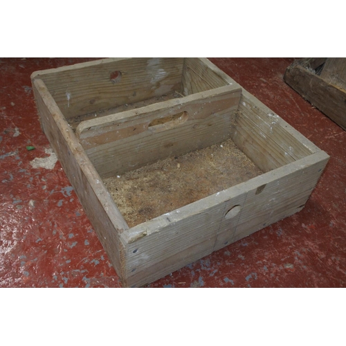 266 - A handmade wooden crate/ trug.