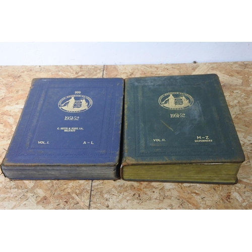 284 - A pair of antique leather bound books - 'Lloyd's Register - British Corporation Register - 1951 - 19... 