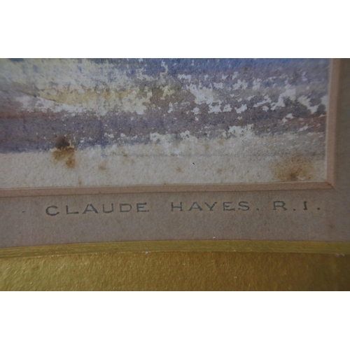 326 - A stunning gilt framed watercolour signed by Irish Artist Claude Hayes, R.I, measuring 8.5